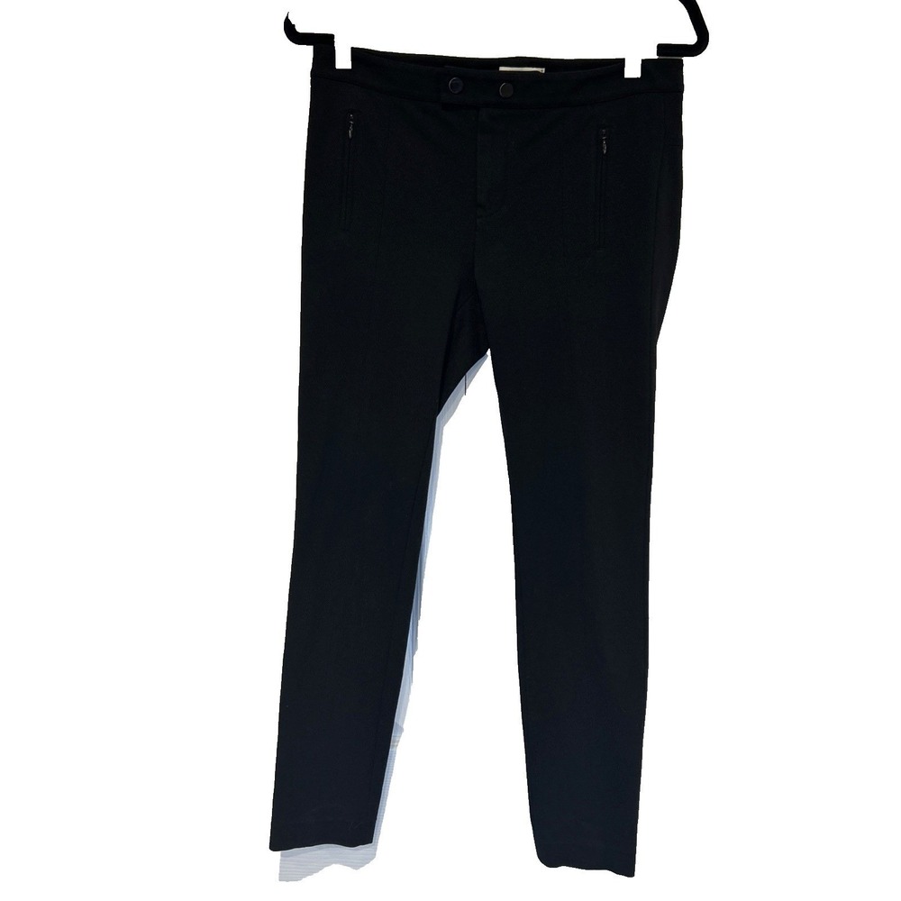 Vince Skinny Ankle Pants Women 6 Black Zipper Pockets Mid Rise Stretch